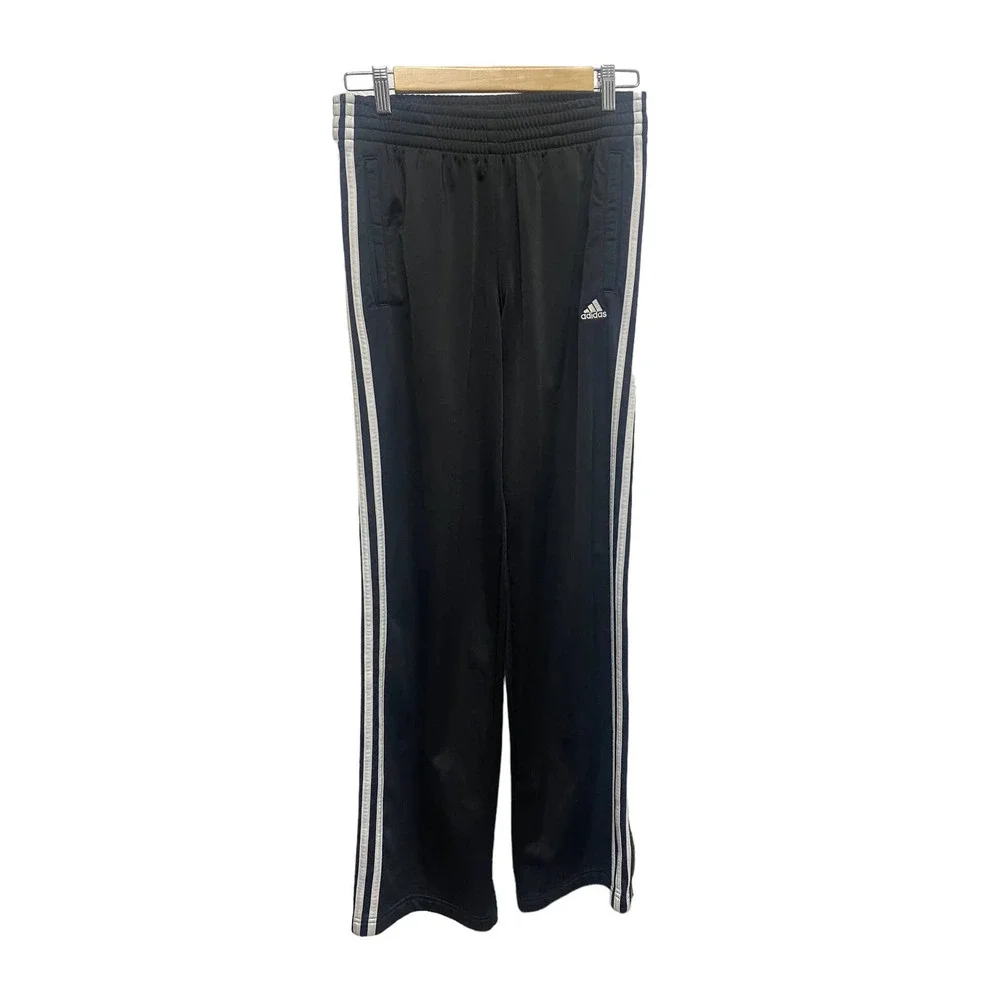adidas Black Track Pants with White Stripes